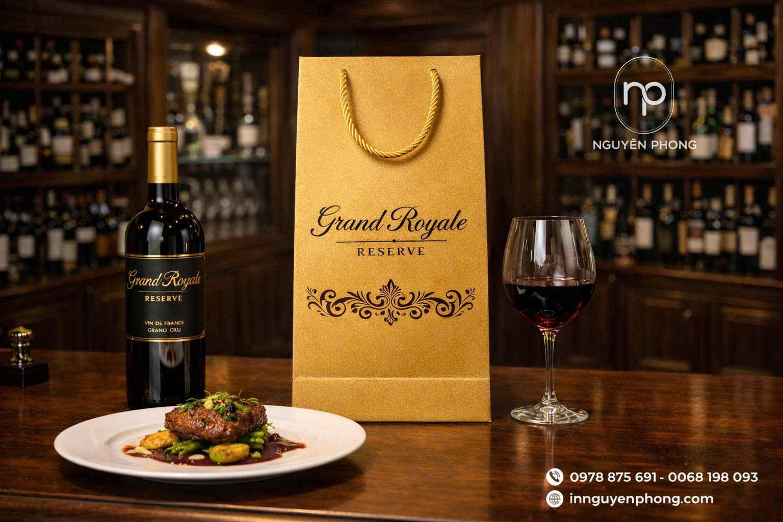 Mẫu túi giấy đựng rượu cổ điển 